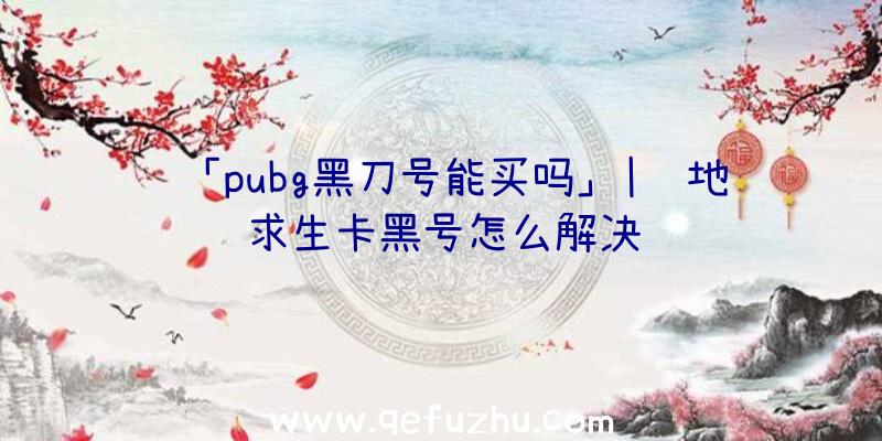 「pubg黑刀号能买吗」|绝地求生卡黑号怎么解决